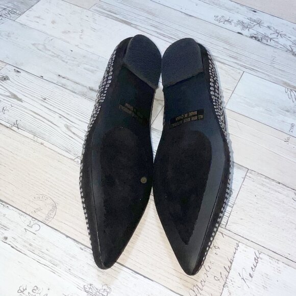 Guilty Soles Stella Black and Silver Studded Flats - Picture 5 of 5